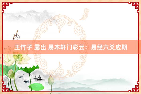 王竹子 露出 易木轩门彩云：易经六爻应期