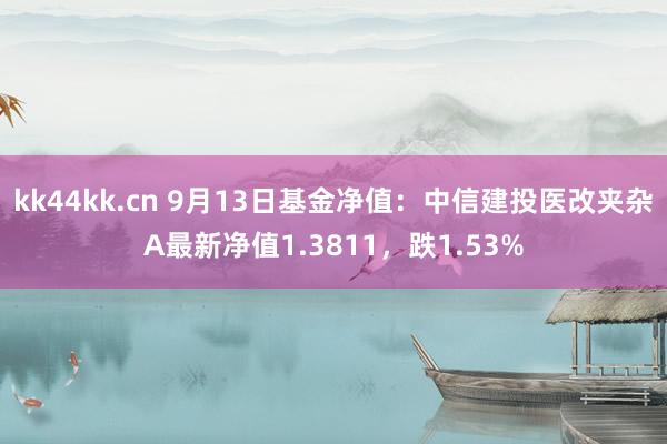 kk44kk.cn 9月13日基金净值：中信建投医改夹杂A最新净值1.3811，跌1.53%