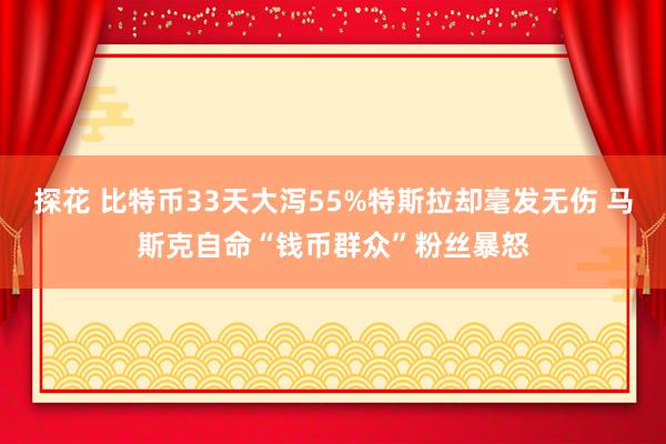 探花 比特币33天大泻55%特斯拉却毫发无伤 马斯克自命“钱币群众”粉丝暴怒