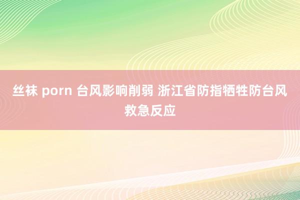 丝袜 porn 台风影响削弱 浙江省防指牺牲防台风救急反应