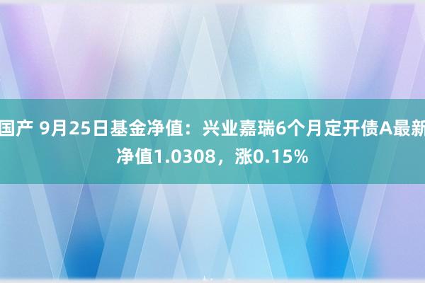 国产 9月25日基金净值：兴业嘉瑞6个月定开债A最新净值1.0308，涨0.15%