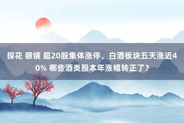 探花 眼镜 超20股集体涨停、白酒板块五天涨近40% 哪些酒类股本年涨幅转正了？