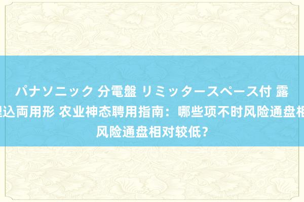 パナソニック 分電盤 リミッタースペース付 露出・半埋込両用形 农业神态聘用指南：哪些项不时风险通盘相对较低？