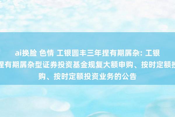 ai换脸 色情 工银圆丰三年捏有期羼杂: 工银瑞信圆丰三年捏有期羼杂型证券投资基金规复大额申购、按时定额投资业务的公告