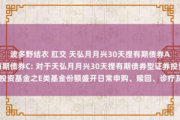 波多野结衣 肛交 天弘月月兴30天捏有期债券A，天弘月月兴30天捏有期债券C: 对于天弘月月兴30天捏有期债券型证券投资基金之E类基金份额盛开日常申购、赎回、诊疗及依期定额投资业务的公告