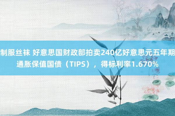 制服丝袜 好意思国财政部拍卖240亿好意思元五年期通胀保值国债（TIPS），得标利率1.670%