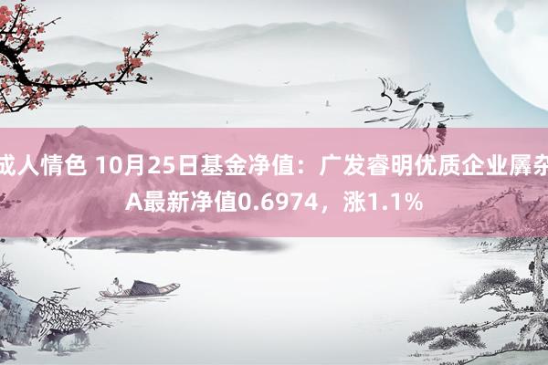 成人情色 10月25日基金净值：广发睿明优质企业羼杂A最新净值0.6974，涨1.1%