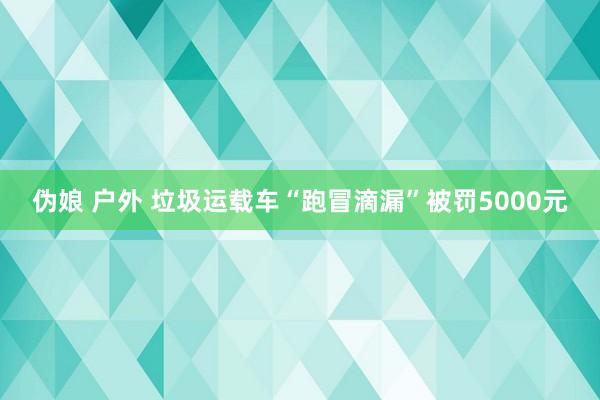 伪娘 户外 垃圾运载车“跑冒滴漏”被罚5000元