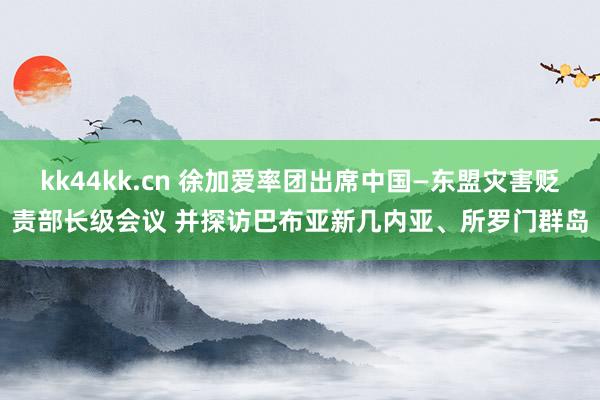 kk44kk.cn 徐加爱率团出席中国—东盟灾害贬责部长级会议 并探访巴布亚新几内亚、所罗门群岛