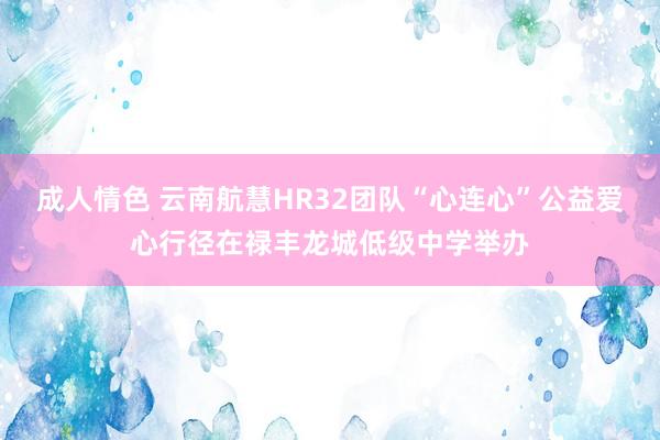 成人情色 云南航慧HR32团队“心连心”公益爱心行径在禄丰龙城低级中学举办