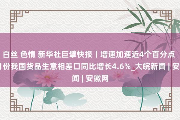 白丝 色情 新华社巨擘快报丨增速加速近4个百分点 10月份我国货品生意相差口同比增长4.6%_大皖新闻 | 安徽网