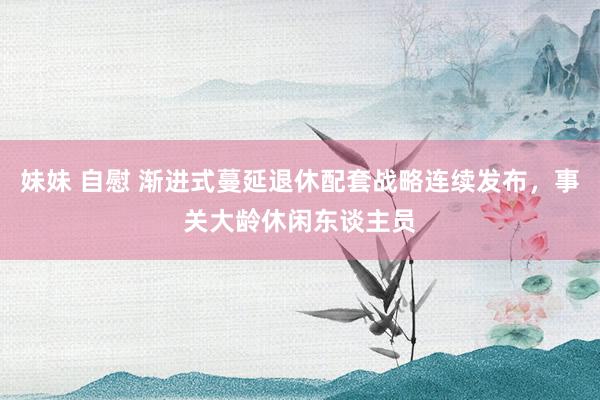 妹妹 自慰 渐进式蔓延退休配套战略连续发布，事关大龄休闲东谈主员