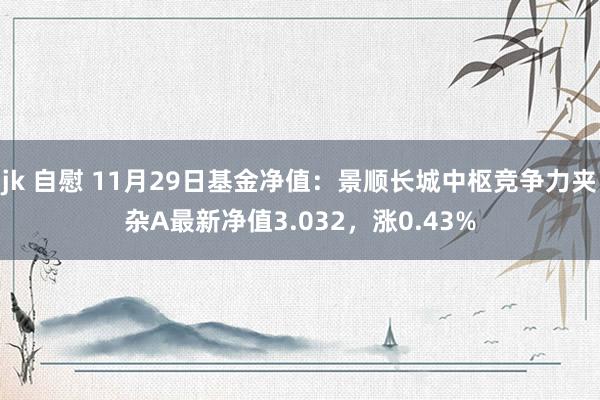 jk 自慰 11月29日基金净值：景顺长城中枢竞争力夹杂A最新净值3.032，涨0.43%