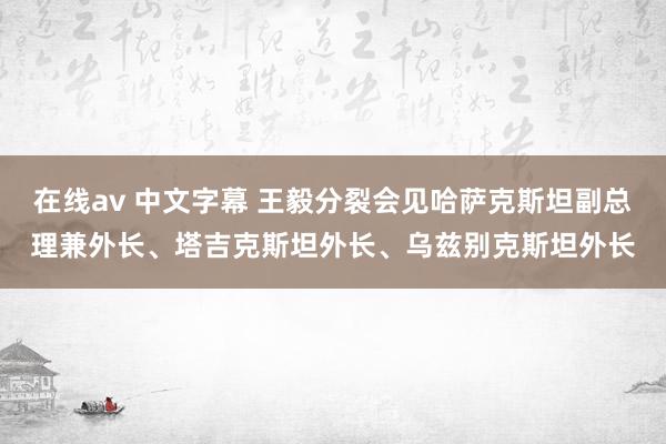 在线av 中文字幕 王毅分裂会见哈萨克斯坦副总理兼外长、塔吉克斯坦外长、乌兹别克斯坦外长