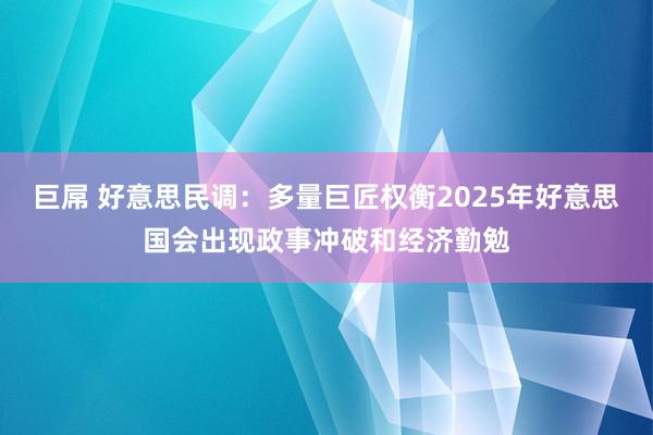 巨屌 好意思民调：多量巨匠权衡2025年好意思国会出现政事冲破和经济勤勉