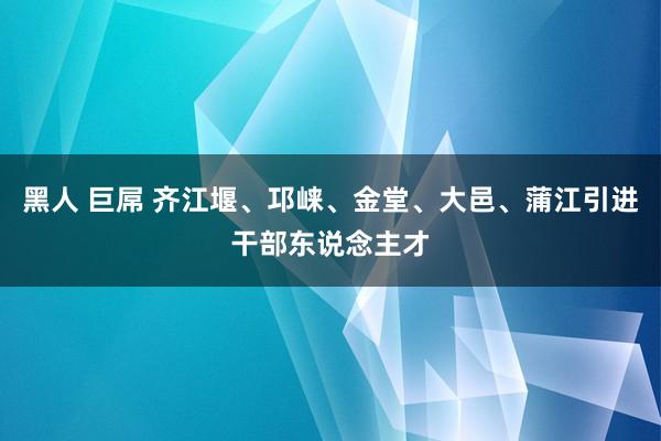 黑人 巨屌 齐江堰、邛崃、金堂、大邑、蒲江引进干部东说念主才